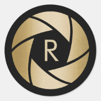 Photographe Gold Camera Lens Monogramme initial