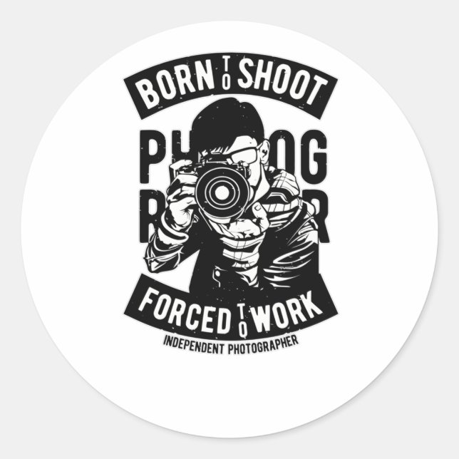 Sticker Rond Photographe indépendant (Devant)