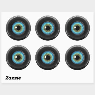 Sticker Rond Photographe nommé fait sur commande frais