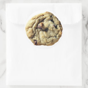 Sticker Rond Photographie de biscuit aux pépites de chocolat