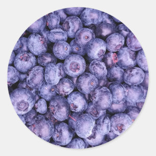 Sticker Rond Photographie de Bleuets Frais