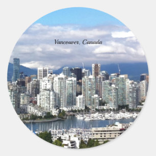 Sticker Rond Photographie de Vancouver Canada Skyline