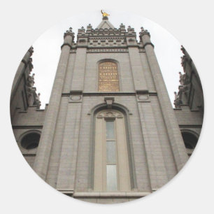 Sticker Rond Photographie du temple Mormon LDS de Salt Lake Cit