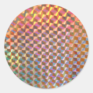Sticker Rond photographie en métal holographique design coloré