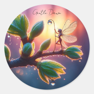 Sticker Rond Photographie macro fantastique d'un minuscule spri