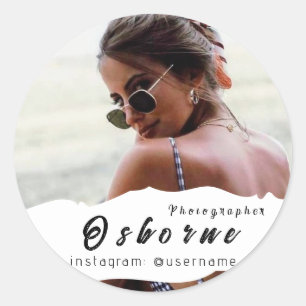 Sticker Rond Photographie Moderne Minimale Simple Photo Classiq