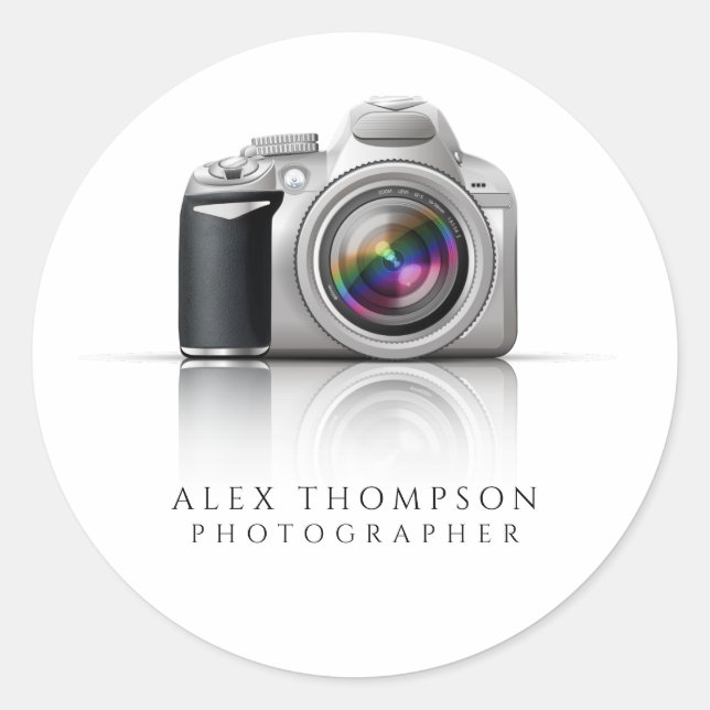 Sticker Rond Photographie professionnelle de l'appareil photo r (Devant)