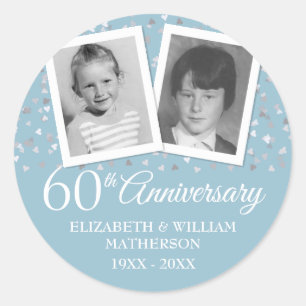 Sticker Rond Photos d'enfance pour les 60 ans de mariage