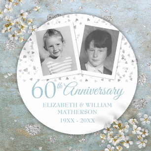 Sticker Rond Photos d'enfance pour les 60 ans de mariage de dia