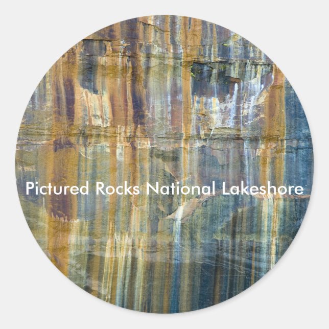 Sticker Rond Photos Rocks National Lakeshore (Devant)