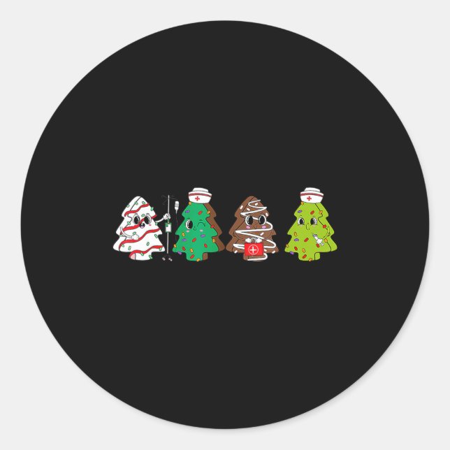 Sticker Rond Physical Therapy Christmas Cake Tree Nurse Xmas Pa (Devant)