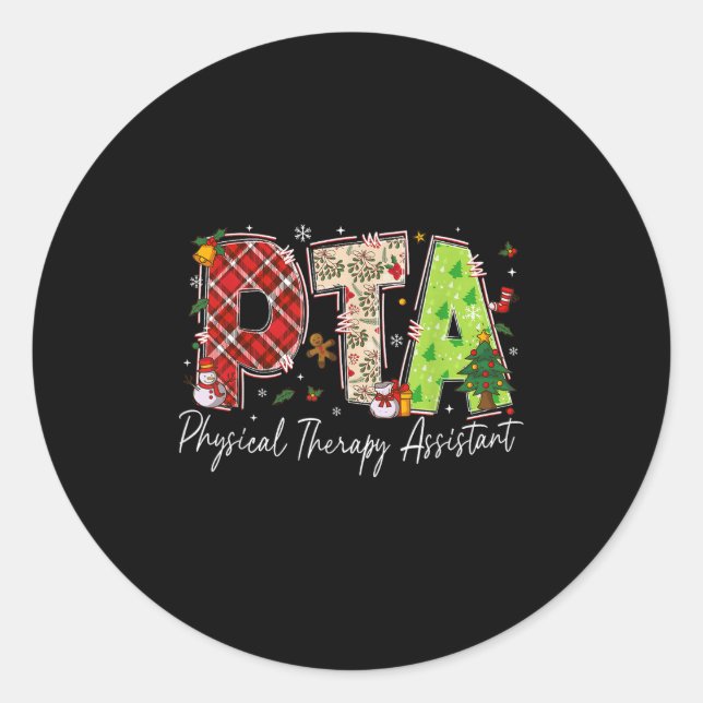 Sticker Rond Physical Therapy Therast Istant Pta Santa Christma (Devant)