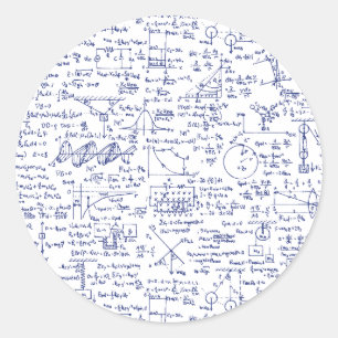 Sticker Rond Physics équations dans Blue Pen //