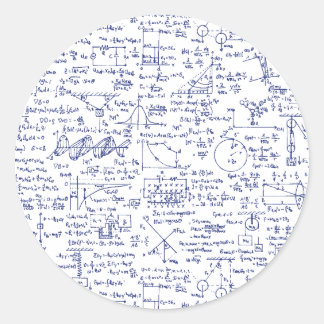 Sticker Rond Physics équations dans Blue Pen //