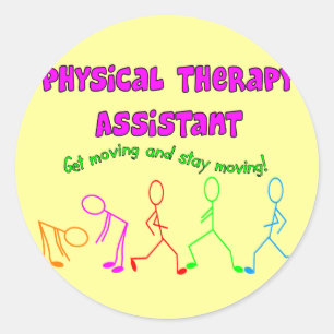 Sticker Rond Physique Thérapie Assistant Personnages en allumet