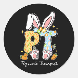 Sticker Rond Phytothérapeute Pt Thérapie Physique Bunny Easte