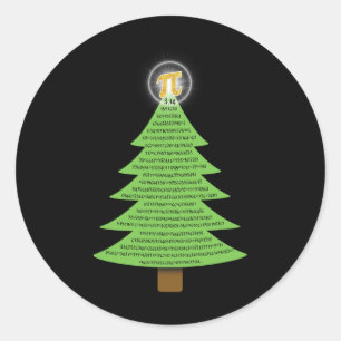 Sticker Rond Pi 3.14 Cadeau Arbre De Noël Pour Les Amateurs De