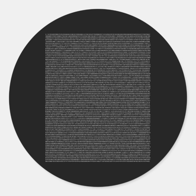 Sticker Rond Pi 5000 Chiffres Pi Jour Enseignant Mathématicien  (Devant)