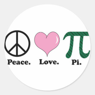 Sticker Rond pi amour paix