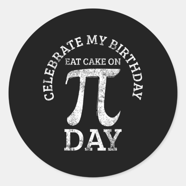 Sticker Rond Pi Anniversaire Jour des Maths Vintage (Devant)