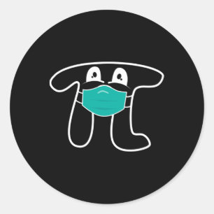 Sticker Rond Pi Day 2025 Pi Portant Un Masque Chemise Math Pour