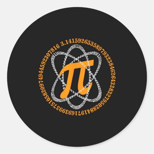 Sticker Rond Pi Day 3,14 Pi Number Symbol Math Science Gift  (Devant)