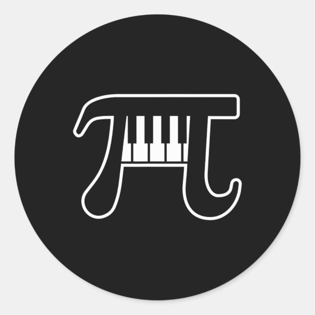 Sticker Rond Pi Day 3.14 Piano Funny Pi Day 3.14 Math (Devant)