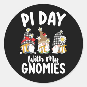 Sticker Rond Pi Day Avec Mes Gnomes Drôle Mathématiques Mathéma