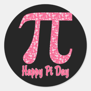 Sticker Rond Pi Day Coral Floral