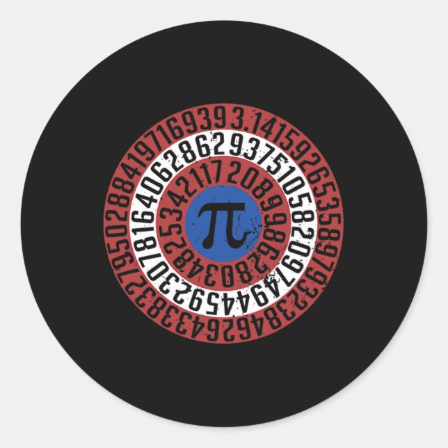 Sticker Rond Pi Day Drôle Geek Nerd Math Algebra Étudiant Teach (Devant)