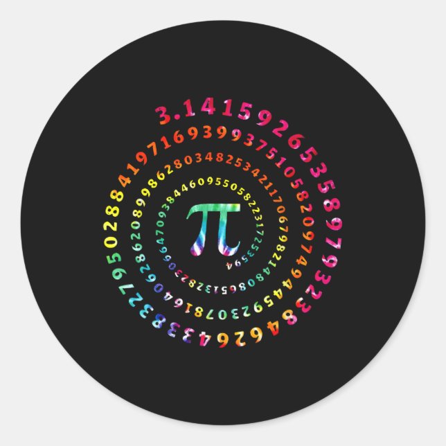 Sticker Rond Pi Day Funny Graphisme Professeur De Mathématiques (Devant)
