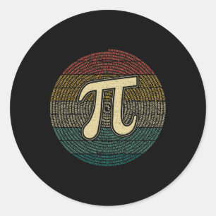 Sticker Rond Pi Day Funny Math 3.14 Numéro Pi Lover Tee