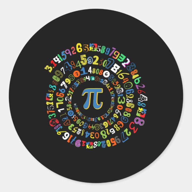 Sticker Rond Pi Day Funny Spiral Math Geek Mathématiques Cool L (Devant)