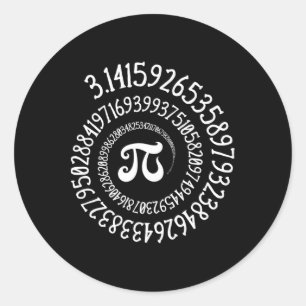 Sticker Rond Pi Day Funny Vintage Graphisme Spiral Formule Math