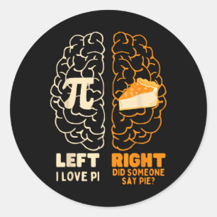 Sticker Rond Pi Day I Love Pie Math Lover Professeur Etudiant H