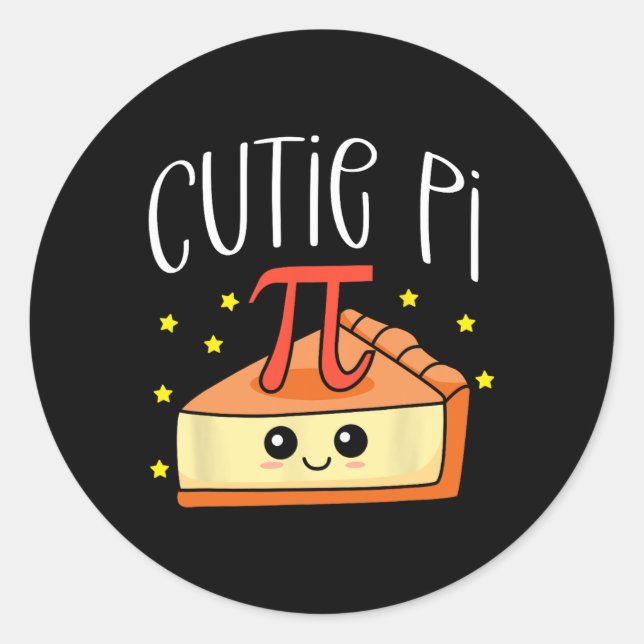 Sticker Rond Pi Day Math Lover Étudiant Enseignant 3.14 Cutie P (Devant)