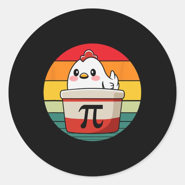 Sticker Rond Pi Day Picken Pot Pie Math Professeur de sciences (Devant)