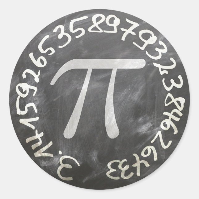 Sticker Rond Pi Day PiDay Chalkboard Education (Devant)