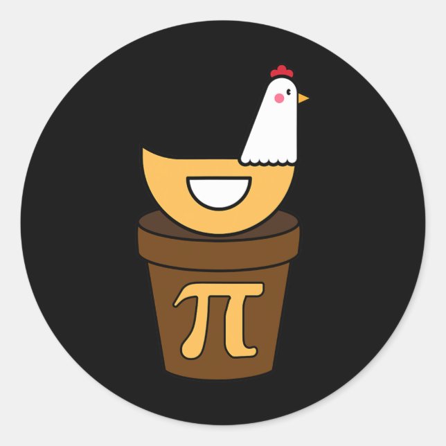 Sticker Rond Pi Day Pot Pie 3.14 Math Science Drôle Garçon (Devant)