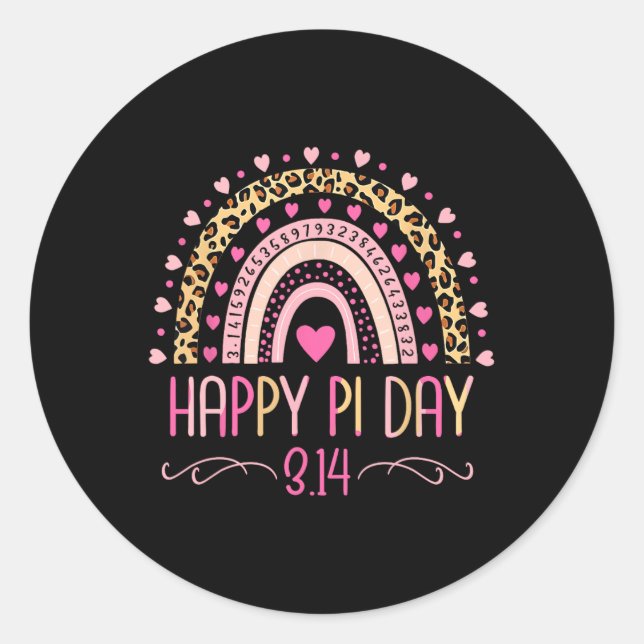 Sticker Rond Pi Day Spiral Pi Math Enseignant 3.14 Leopard Arc- (Devant)