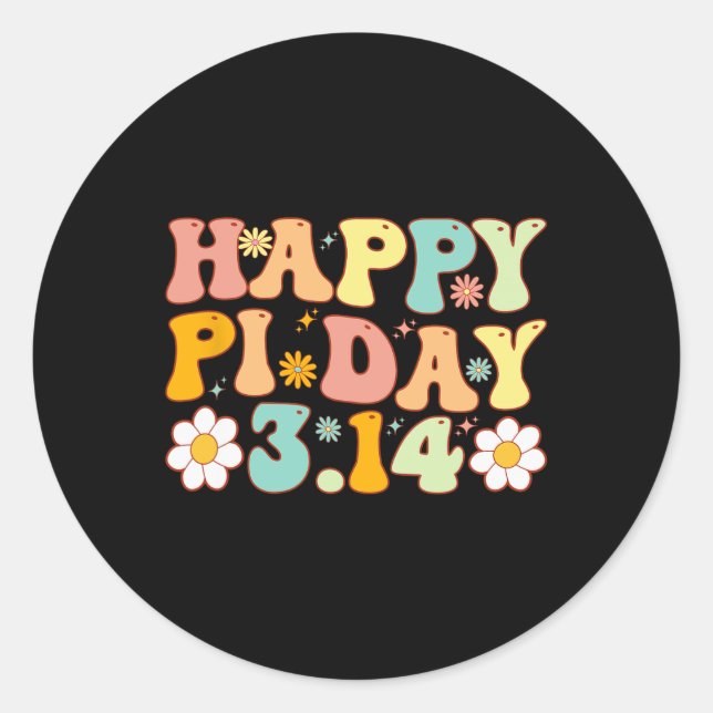 Sticker Rond Pi Day Super Math Lover 3.14 Math Enseignant Homme (Devant)
