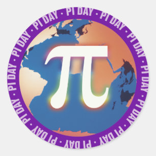 Sticker Rond Pi Day sur Terre maths