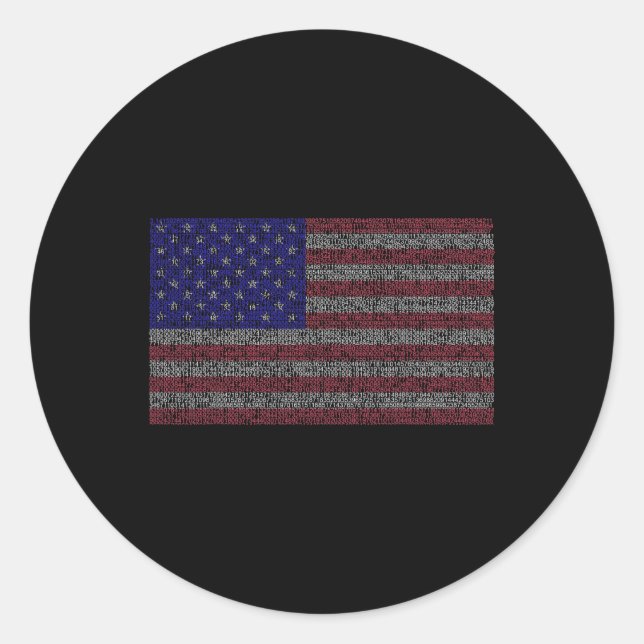 Sticker Rond Pi Day Usa Drapeau Math 3.14 Mars 14 (Devant)