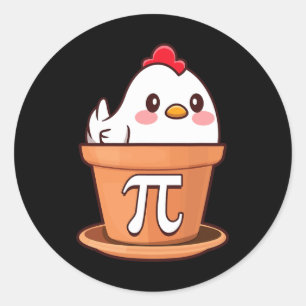 Sticker Rond Pi de poulet amusant Pi Jour Math Lover professeur