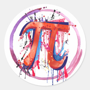Sticker Rond Pi émotionnel, Art Peinture Action