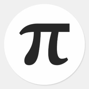 Sticker Rond Pi en écriture noire