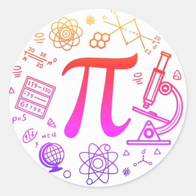 Sticker Rond Pi Enthousiaste (Devant)