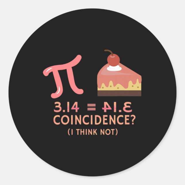 Sticker Rond Pi Équivalent Pie Pour Pi Jour 3.14 Math (Devant)