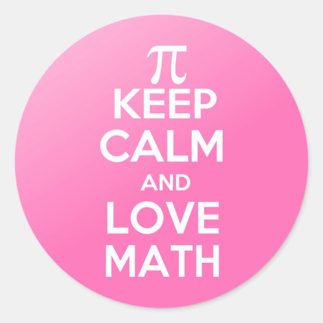 Sticker Rond Pi garder calme et amour mathématiques (Devant)