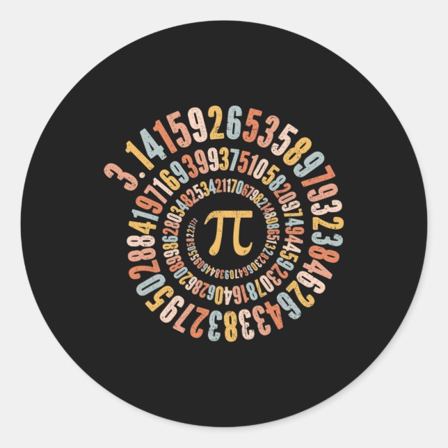 Sticker Rond Pi Jour Spiral Math Pi (Devant)